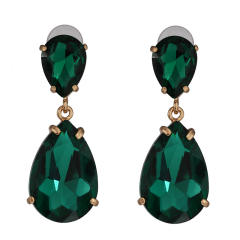 Colored glass crystal drop earrings