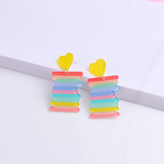 Acrylic butterfly rainbow earrings