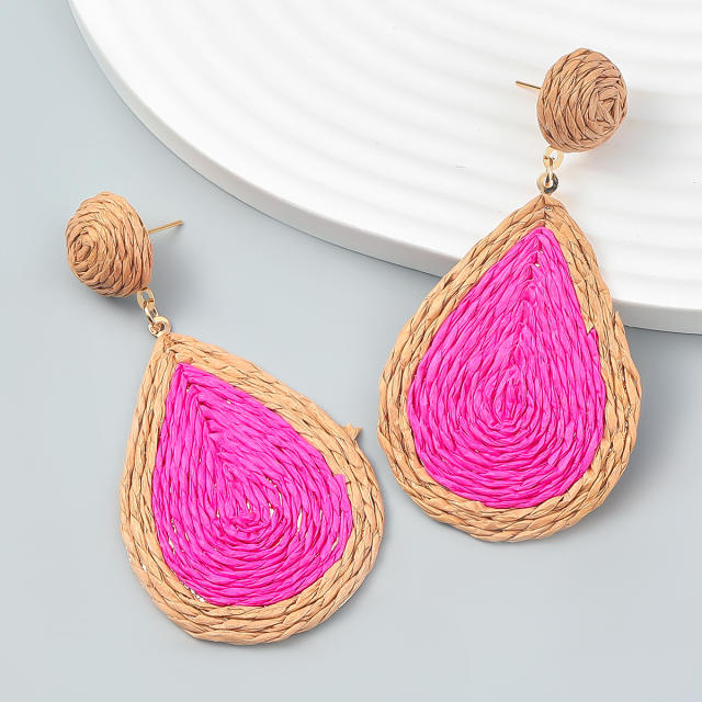 INS summer straw drop earrings