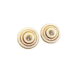 18KG button design ear studs