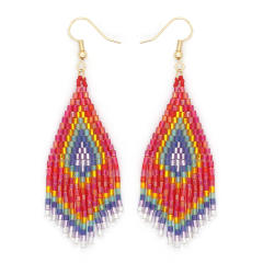 Boho handmade beaded tassel earrings