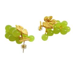 Fresh resin beads grape shape earrings