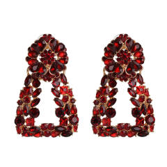 Geometric shape glass crystal statement dangle earrings