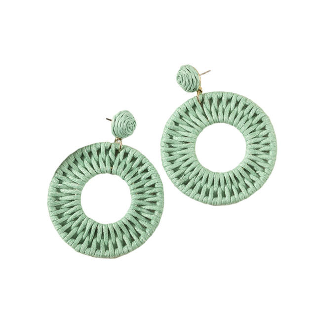 INS wax line braided ring earrings for women