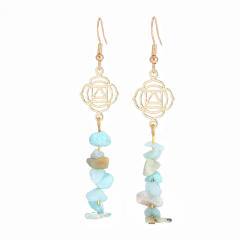 Natural stone amethyst dangle earrings
