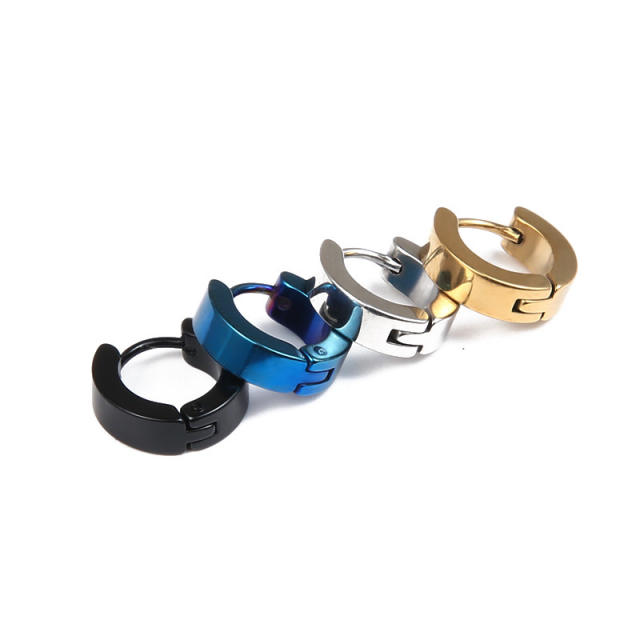 Hand polished titanium steel earrings