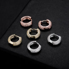 Hip hop zircon huggie earrings
