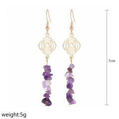 Natural stone amethyst dangle earrings