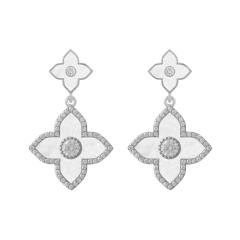 Korean fashion color clover earrings
