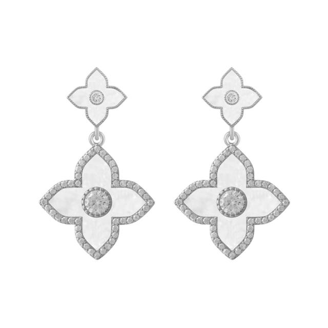 Korean fashion color clover earrings