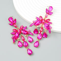 Luxury drop glass crystal statement earrings