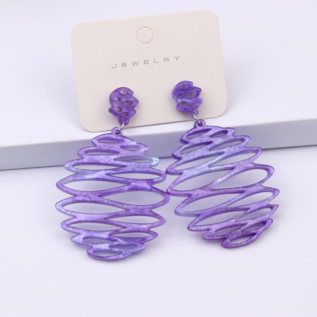 Floral korean fashion acrylic earrings