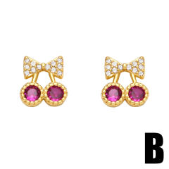 Occident fashion heart snake copper ear studs