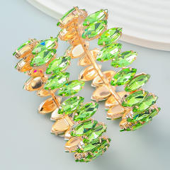 Colored glass crystal statment hoop earrings