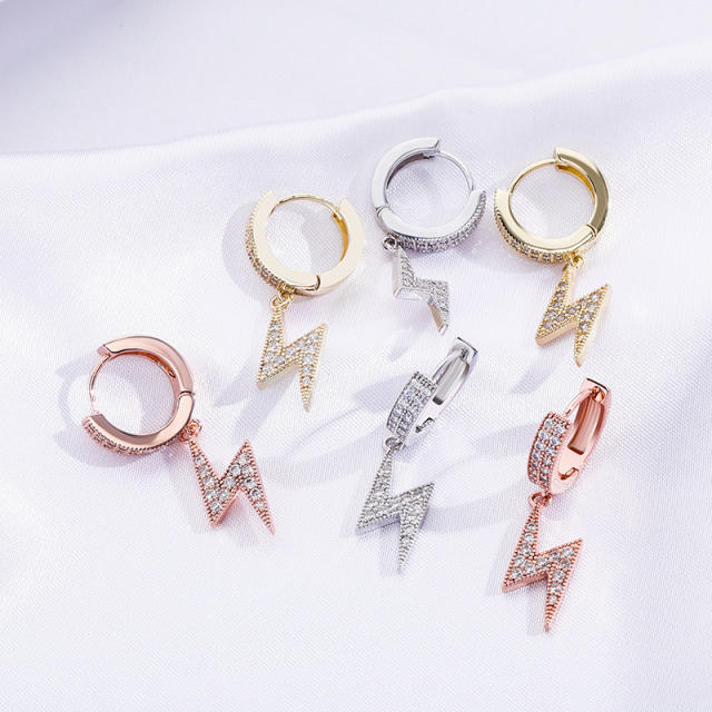 Hip hop zircon earrings