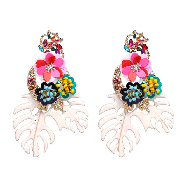 New Monstera summer dangle earrings