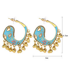 Color enamel jhumka earrings