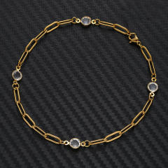 Korean fashion two layer stainless steel anklet