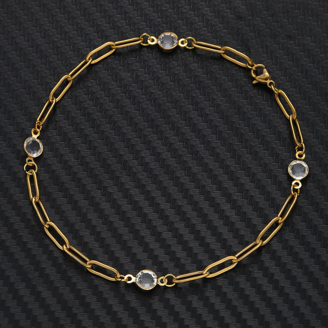 Korean fashion two layer stainless steel anklet