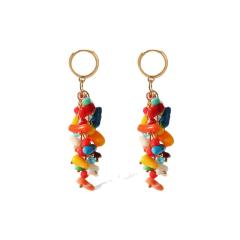 Natural stone beads huggie earrings