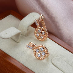 Korean style diamond hollow earrings