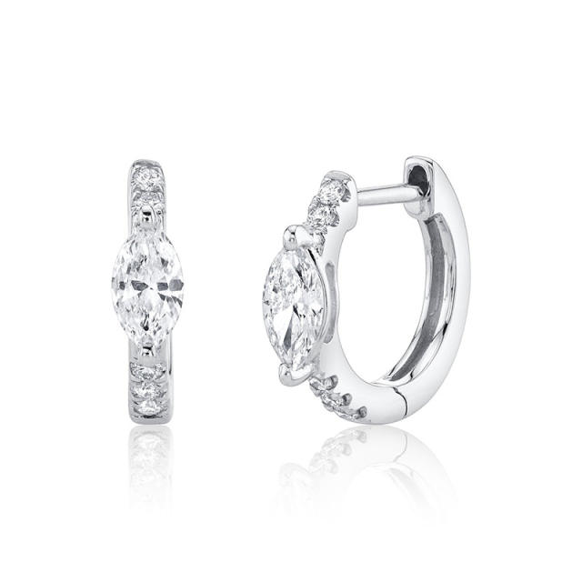 INS cubic zircon popular huggie earrings