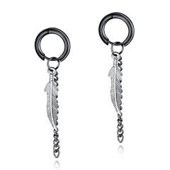Fashion fringe titanium Steel chain earrings