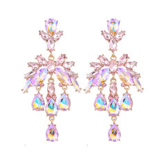 Luxury drop glass crystal statement earrings