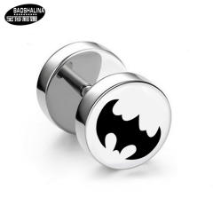 Pentagram titanium dumbbell black earings