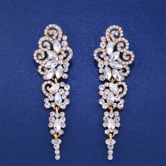 Cubic zircon statement wedding earrings