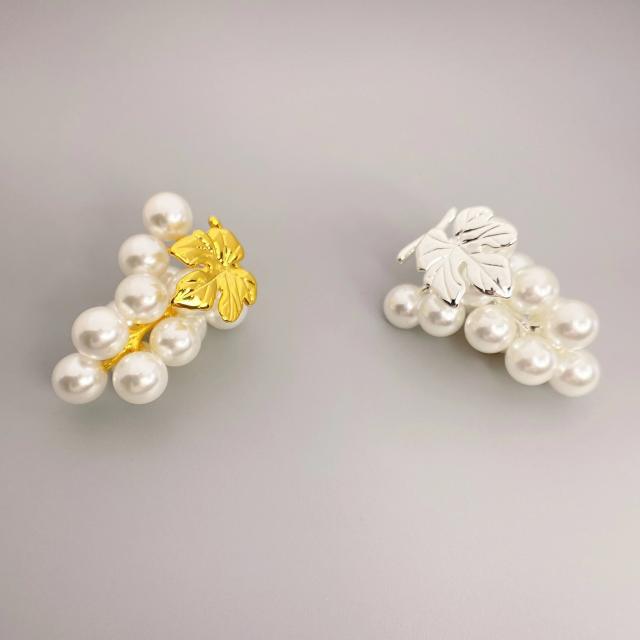 New pearl beads grape shape ear studs