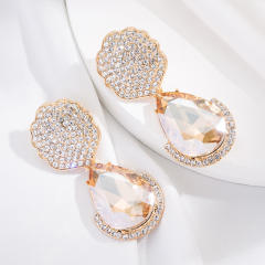 Colored drop glass crystal dangle earrings