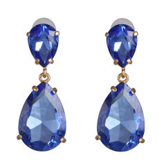 Colored glass crystal drop earrings
