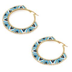 National miyuki beads hoop earrings