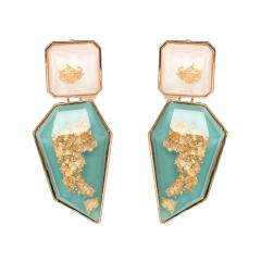 Geometric shape color resin earrings