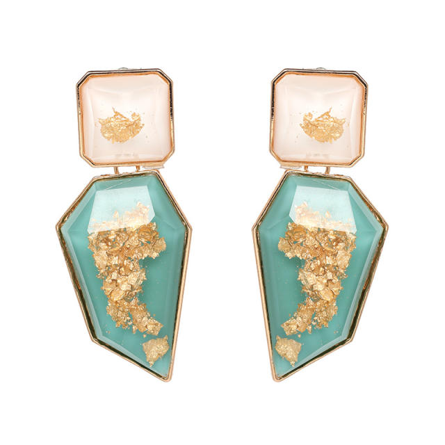 Geometric shape color resin earrings