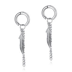 Fashion fringe titanium Steel chain earrings