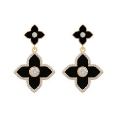 Korean fashion color clover earrings