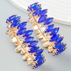 Colored glass crystal statment hoop earrings