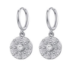 Vintage evil eye coin charm huggie earrings