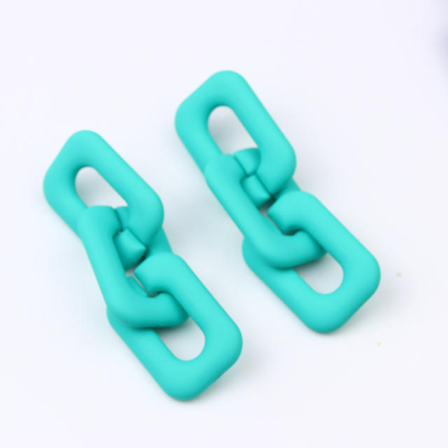 12 color classic acrylic chain earrings