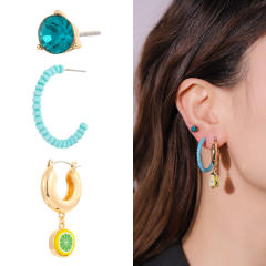 Cute fruit color seed beads earrings set 3pcs