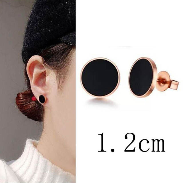Fashion concise titanium steel unique ear studs