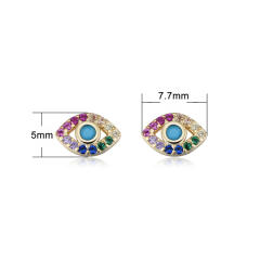 S925 sterling silver evil eye ear studs