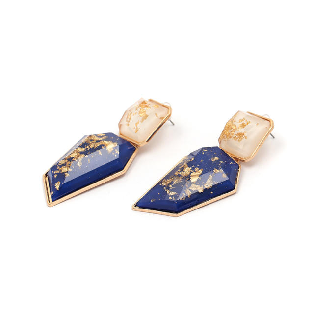 Geometric shape color resin earrings