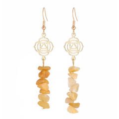Natural stone amethyst dangle earrings