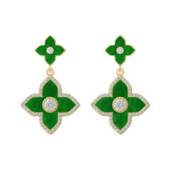Korean fashion color clover earrings