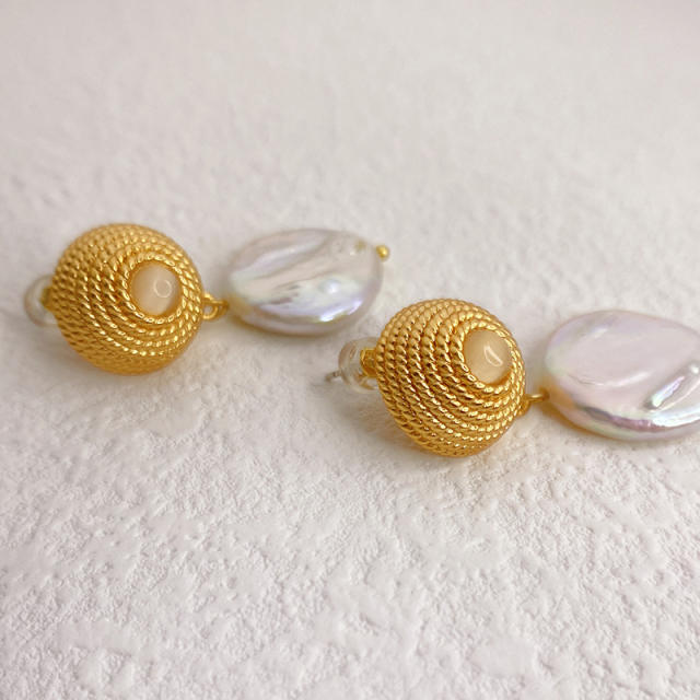 Baroque pearl drop earrings
