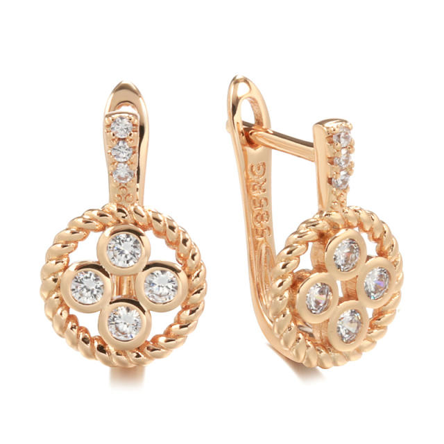 Korean style diamond hollow earrings