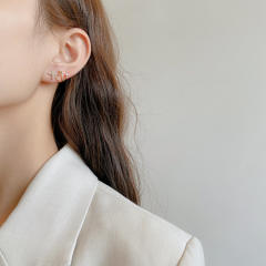 Cubic zirconia diamond butterfly ear cuff